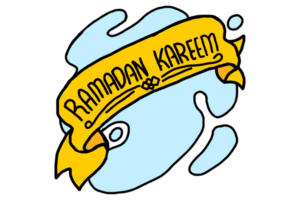 Ramadhan Item Design - Celebration flag with the inscription Ramadan Kareem png