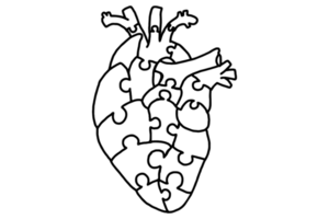 Human heart puzzle png