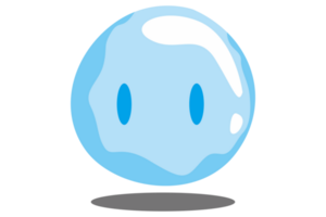 Blue Ball Monster Cartoon With Transparent Background png