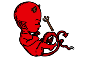 dormindo vermelho bebê satanás - demônio png