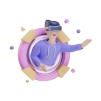 3d ícone portal metaverso ilustração conceito ícone render png