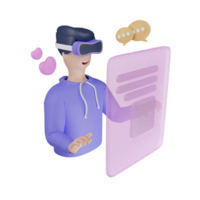 3d icono vr sosial metaverso ilustración concepto icono hacer png