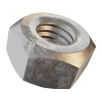 3d icon nut hq realistic metal texture engineer mechanical illustration concept icon render png