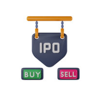3d icon ipo financial economic stock illustration concept icon render png