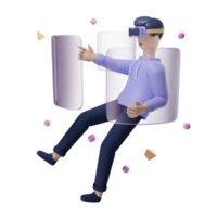 3d icono vr programación metaverso ilustración concepto icono hacer png