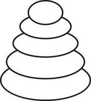 Illustration Of Spa Stack Stone Icon In Thin Line Art. vector