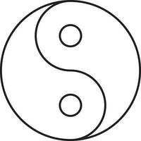 Isolated Yin Yang Symbol Icon In Line Art. vector