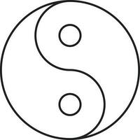 Isolated Yin Yang Symbol Icon In Line Art. vector