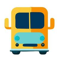Front View of Bus Or Auto Element In Flat Style. vector
