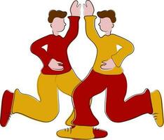 dibujos animados ilustración de dos adolescente jugar en bailando pose. vector