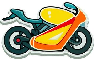 aislado lo más rápido moto en amarillo y verde azulado color. vector