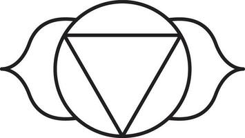 Isolated Ajna Icon In Thin Line Art. vector