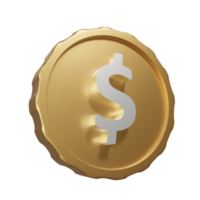 3d render o negócio e finança ícones dólar moeda png