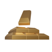 3D RENDER BUSINESS AND FINANCE ICONS GOLD BAR png