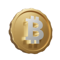 3D RENDER BUSINESS AND FINANCE ICONS BITCOIN png