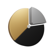 3D RENDER BUSINESS AND FINANCE ICONS PIE CHART png