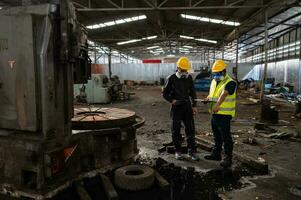 Scientists and government officials Inspect and collect chemical leak samples in industrial sites. to be thoroughly investigated in the laboratory photo