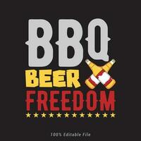 BBQ beer Freedom            BBQ time. Barbecue party. Vintage poster. vector