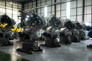 Robot warehouse, a place to store robotic arm to inspect, program and test before delivering to customers. photo