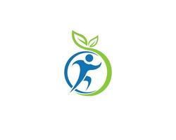 Healthy Life Nature Leaf Logo. Human Leaf Logo Design With Wellness Symbol Vector Concept Template.