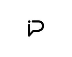 IP, PI And P Letter Simple Logo Design Concept Vector Symbol.