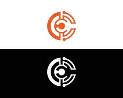 Creative Letter C Logo Design Cyber Security Symbol Vector Template.