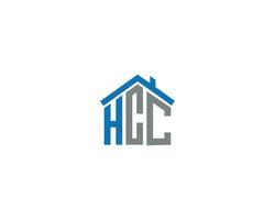 Letter HCC Initial Home House Logo Design. Vector illustration of HCC Letter Home Shaped. Modern Flat Design Icon Template.