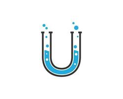 Letter U Abstract Digital Lab Logo Icon Design. U Letter Vector Element.