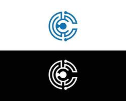 C And CC  Letter Logo Cyber Security Icon Design Vector Elements.