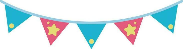 Triangle Colorful Cute Party Flags Illustration Special Style vector