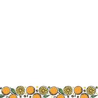 Fruit frame. Orange background vector