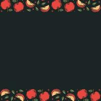 Apple background with place for text. Drawn apple illustration vector