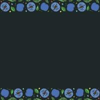 Plum background with place for text. Drawn plum illustration vector