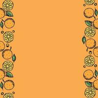 Fruit frame. Orange background vector