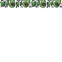 Avocado background with place for text. Drawn avocado illustration vector