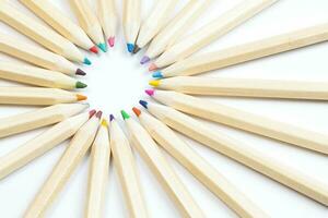 Colorful wooden color pencil photo