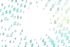 Light Green, Yellow vector backdrop with music notes.