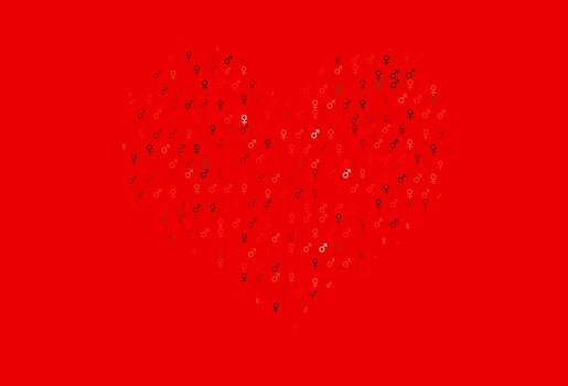 Light red vector pattern with gender elements.