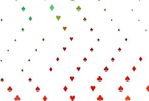 Light Green, Red vector texture with playing cards.