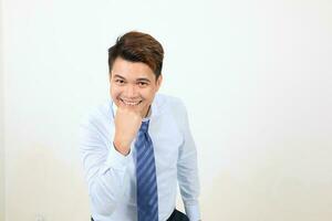 South east Asian chinese Man facial expression happy smile exited fist photo