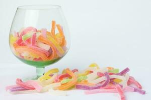 Long Soft Colorful Chewy Sugary Sour Candy Gummy Sweet Assortment , photo