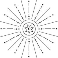 Aesthetic Celestial Sun Line Art vector