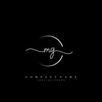 MG Initial Letter handwriting logo hand drawn template vector art, logo for beauty, cosmetics, wedding, fashion and business