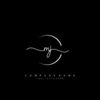 MJ Initial Letter handwriting logo hand drawn template vector art, logo for beauty, cosmetics, wedding, fashion and business