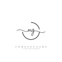 MG Initial Letter handwriting logo hand drawn template vector art, logo for beauty, cosmetics, wedding, fashion and business