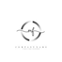 MF Initial Letter handwriting logo hand drawn template vector art, logo for beauty, cosmetics, wedding, fashion and business