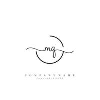 MQ Initial Letter handwriting logo hand drawn template vector art, logo for beauty, cosmetics, wedding, fashion and business