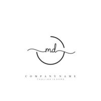 MD Initial Letter handwriting logo hand drawn template vector art, logo for beauty, cosmetics, wedding, fashion and business