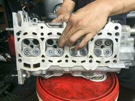 Hands on Car Engine Block Repair photo