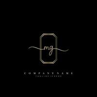 MG Initial Letter handwriting logo hand drawn template vector art, logo for beauty, cosmetics, wedding, fashion and business